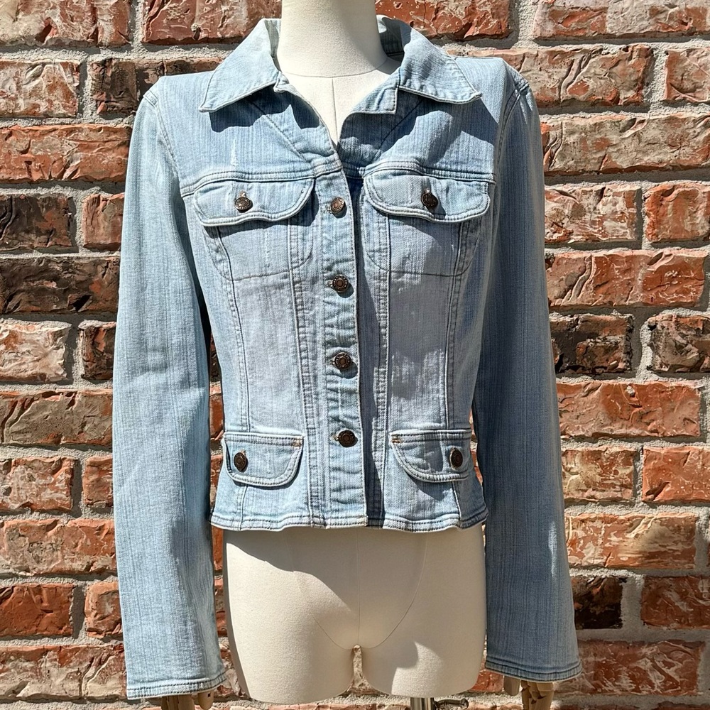 Vintage (Y2K) DMBM long sleeved light wash denim jacket / S / Excellent condit.